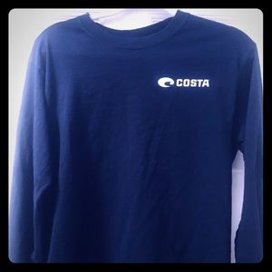 Long Sleeve Navy Blue Costa T-Shirt. Size Medium.